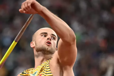 Gold im Speerwurf: der Mainzer Julian Weber.