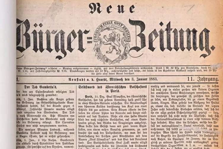 Die Neue Bürger-Zeitung konnten die Leser erstmals 1873 in den Händen halten.