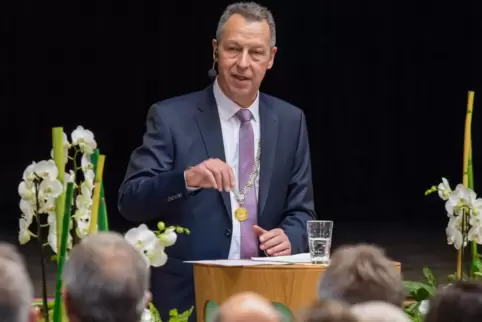 Bürgermeister Klaus Wagner beim letzten Neujahrsempfang der Stadt im Jahr 2020. 