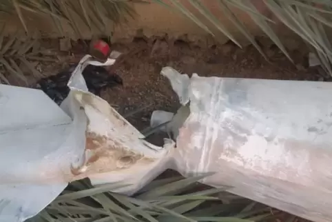 Die Überreste einer Streubombe aus in Syrien 2012. 