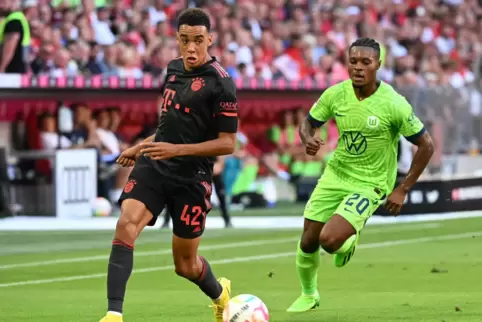 Jamal Musiala im Spiel gegen Wolfsburg.
