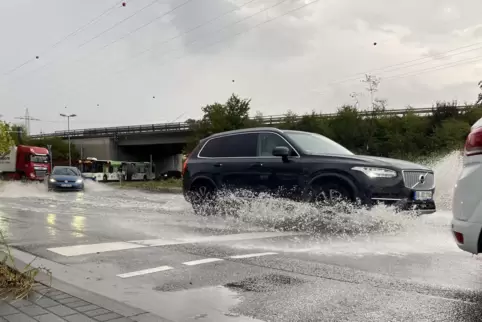 In Kaiserslautern waren teilweise Straßen überschwemmt.
