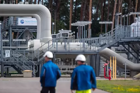 In der Empfangsstation in Lubmin (Mecklenburg-Vorpommern) kommt derzeit kein Gas an.