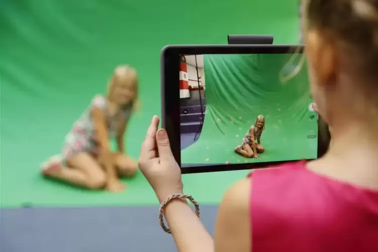Fotos vor dem Greenscreen: Diese Technik konnten Besucher ausprobieren. 