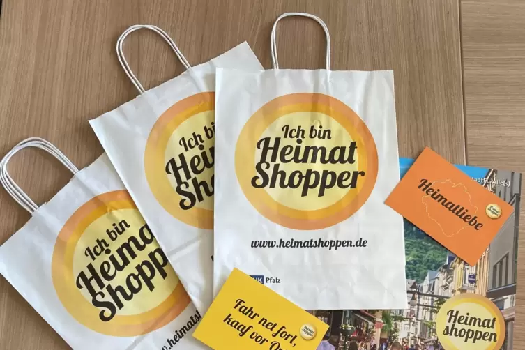 Werbeartikel der Kampagne „Heimat shoppen“. 