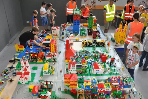 Blick auf die Lego-Stadt. 