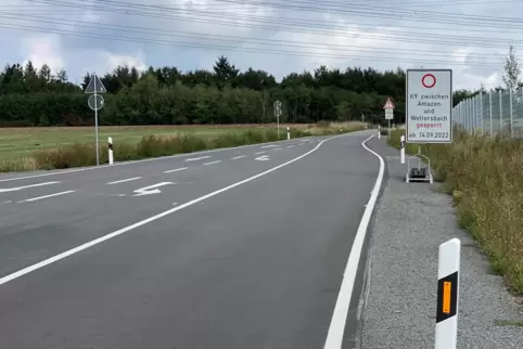 Ab Mittwoch ist die Straße zwischen dem Amazongelände und Weltersbach gesperrt. 