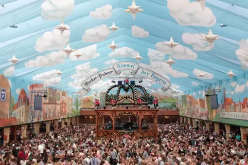  Oktoberfest München: das Festzelt von Hacker Pschorr. 