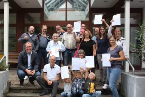 Sie haben fleißig in die Pedale getreten: Die kleinen und großen Stadtradler der Verbandsgemeinde Wachenheim. 