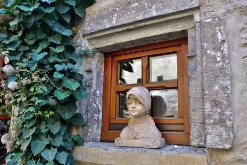 Das Fenster in einem fast 200 Jahre alten Innenhof in Wachenheim. 