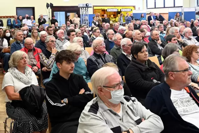Geinsheimer, Vertreter der Stadtpolitik, aber auch Zuhörer aus der Region: Die Festhalle ist voll.