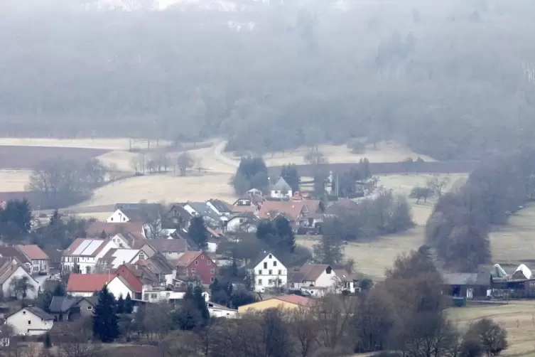 Ein Luftbild von Dennweiler-Frohnbach.