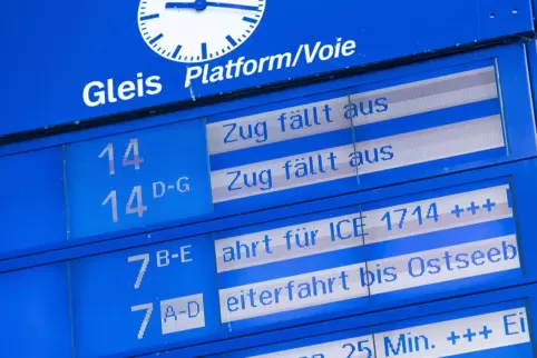 Eine technische Störung führt nach Angaben der Deutschen Bahn in Norddeutschland derzeit zum kompletten Stillstand im Fernverkeh