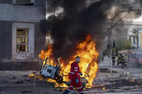 Auch das Zentrum der ukrainischen Hauptstadt Kiew wurde erneut von Explosionen erschüttert.