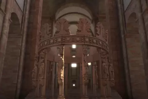Ein unvollendester Kunstprojekt von Kaiser Maximilian I.: das Denkmal für seine Ahnen im Speyerer Dom, hier als virtuelle Rekons