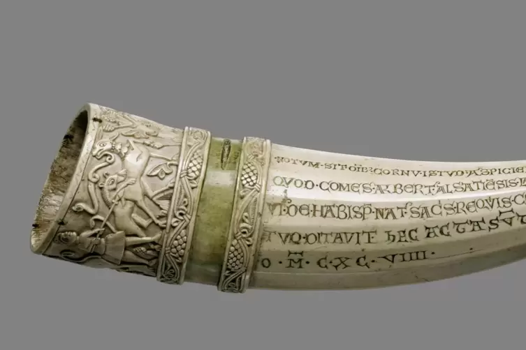 Ein Olifant: 1199 ein Geschenk von Graf Albrecht III. von Habsburg an das von der Familie gestiftete Kloster Muri.