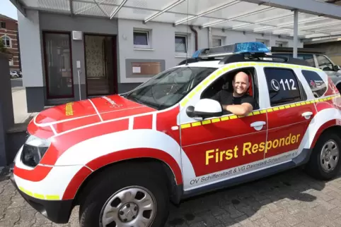 Ein First Responder kann in Dannstadt-Schauernheim wieder ausrücken. Hier der Schifferstadter Kollege Björn Zolitsch-Leibfried. 