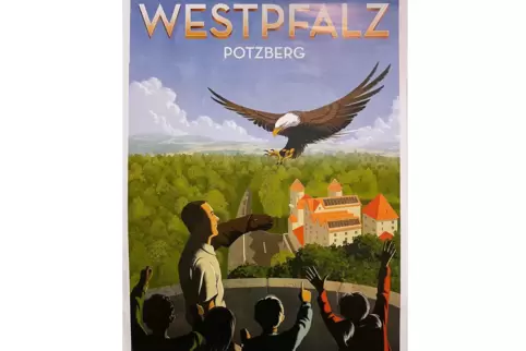 Greifvogelschau und „Burg“-Hotel: für Einheimische klar zu erkennen, was da dargestellt ist. 
