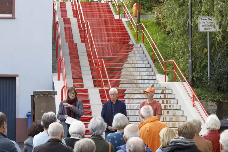 Otterbergs „Stairway to heaven“: Das Kunstwerk von Jürgen Gamber wurde am Samstagnachmittag eingeweiht. 