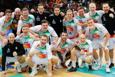 Auf dem Gipfel: das Team des SC Magdeburg. 