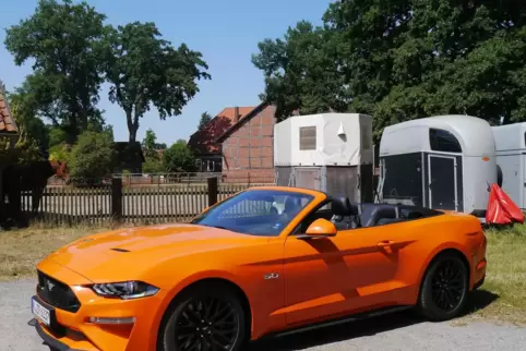 Hier mit auffälliger Lackierung: der Ford Mustang als Cabrio. 