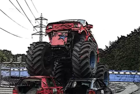 Die Monstertrucks sind einer der Höhepunkte der Show. 