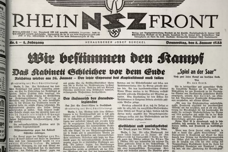 Rheinfront-Ausgabe vom 5. Januar 1933.