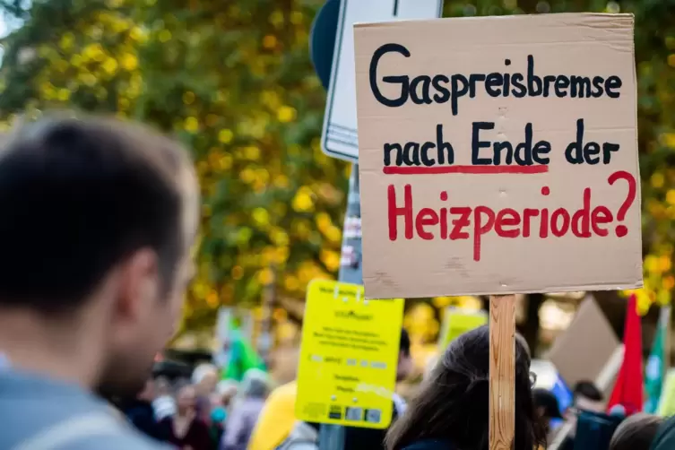 Viele Bürger machen sich Sorgen, ob sie die Energiepreise noch zahlen können, wie hier auf einer Demo in Stuttgart.