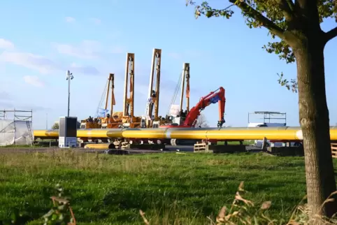 Flüssiggas gewinnt an Bedeutung: Baustelle für Pipeline in Schleswig-Holstein.