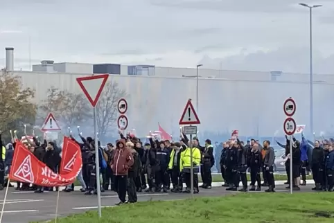 Eine Gruppe von Streikenden.