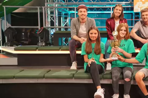 Das Team der IGS Kandel nach der Sendung. 