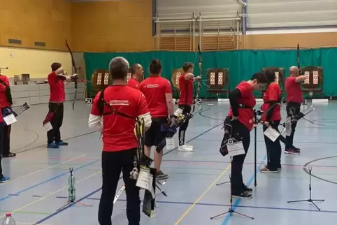 Die Mannschaft des SV Bruchmühlbach im Einsatz. 