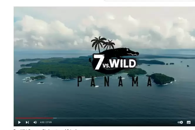 Die Sendung »7 vs. Wild« ist der Renner bei der Videoplattform Youtube – hier ein Screenshot der ersten Folge im Kanal von Serie