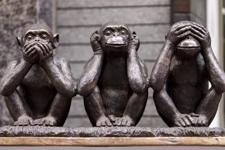 Nichts sagen, nichts hören, nichts sehen – im Westen sind die drei Affen der Inbegriff des Nicht-wahrhaben-Wollens geworden. In 
