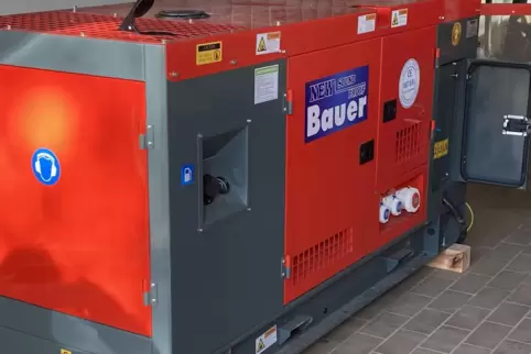 Notstromaggregat für die Wärmeinsel Rheinhalle.