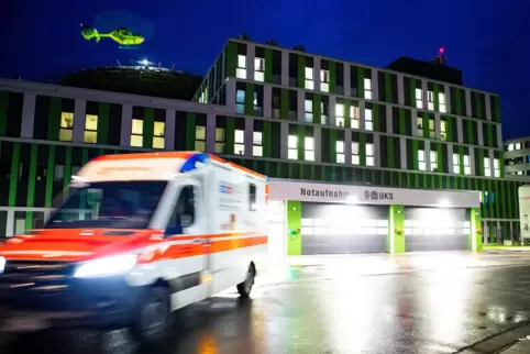 Die Homburger Unikliniken. Unser Foto zeigt die Notaufnahme.