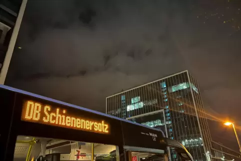 Weil das Stellwerk umgerüstet wird, stehen die Züge derzeit still. Ersatzbusse fahren auch zum Karlsruher Hauptbahnhof. 