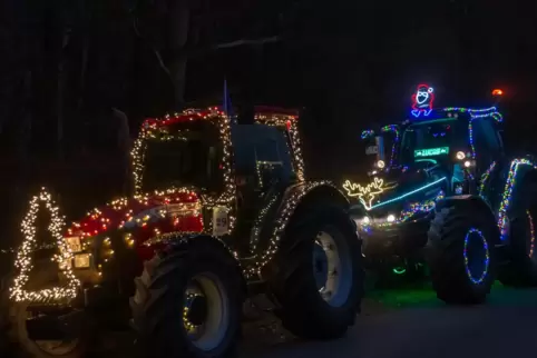 Der Traktorenkonvoi wird wieder weihnachtlich geschmückt sein.