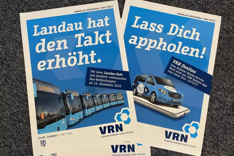 Der Verkehrsverbund Rhein-Neckar wirbt für die Neuerungen des neuen Fahrplans. 