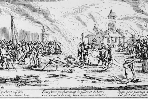 Die Schrecken des Krieges: eine Radierung des Lothringers Jacques Calot aus der Zeit des Dreißigjährigen Krieges.
