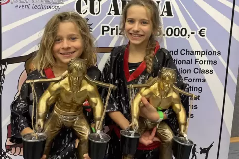 Erfolgreiche Kickboxer: Orell Herzog (links, 8 Jahre) und seine Schwester Zooni-Lou (10 Jahre). 