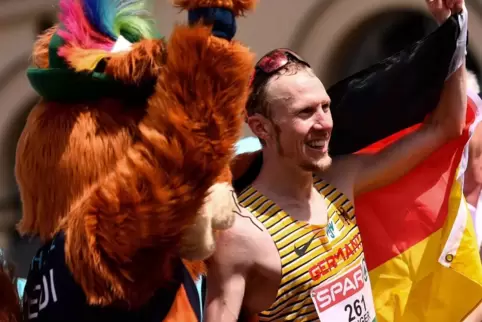 Richard Ringer nach seinem größten Erfolg in München: Marathon-Europameister.