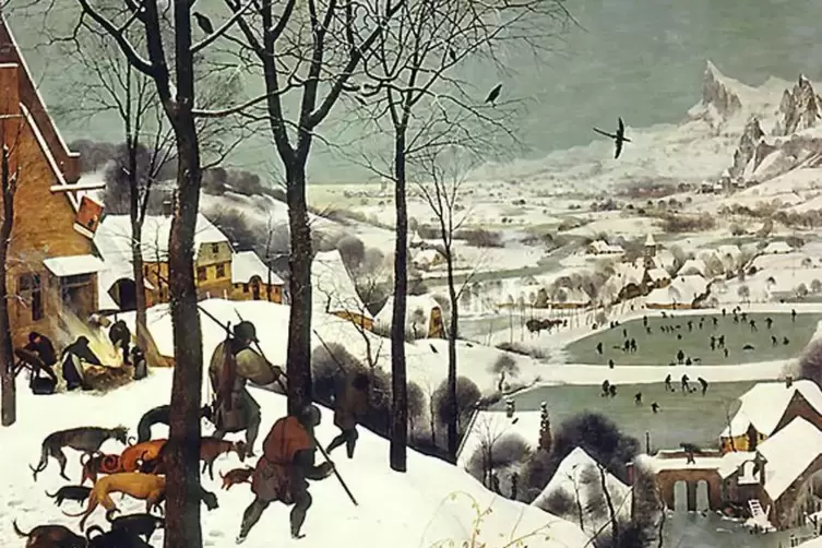 Das Winterbild überhaupt: Brueghels „Rückkehr der Jäger“ aus dem Jahre 1565.