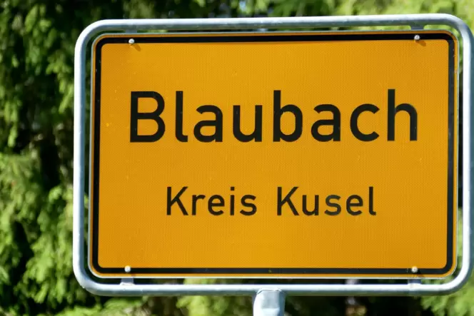 Ortsschild von Blaubach.