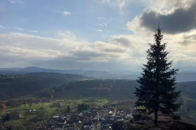 In der Weihnachtszeit wird auf den Wachtfels über dem Örtchen Wernersberg ein Christbaum gestellt. 