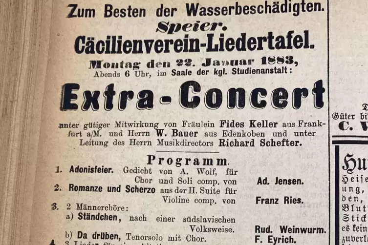 Benefizkonzert: Die Liedertafel l&auml;dt in den Saal der Studienanstalt ein. 