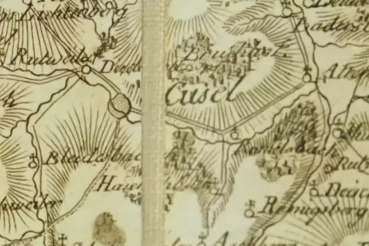 Auf der alten Karte sind fast alle Dörfer des heutigen Kreises verzeichnet. 