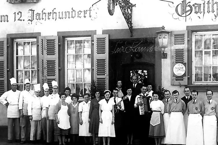 Das Personal der „Kanne“ im Jahr 1950. 