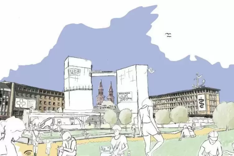 Und so der Berliner Platz 2053, inklusive denkbarer &Uuml;berbauung der Metropol-Baustelle. 
