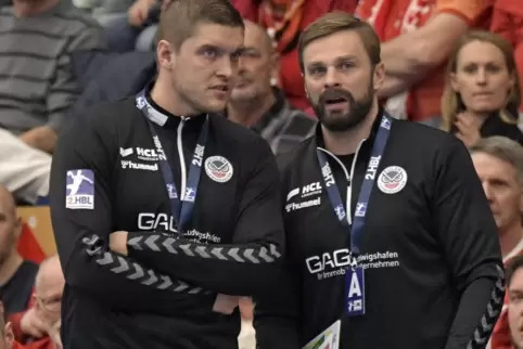 Andrej Kogut (rechts) lobt die Zusammenarbeit mit Eulen-Cheftrainer Michel Abt. Andrej Kogut (rechts) lobt die Zusammenarbeit mit Eulen-Cheftrainer Michel Abt.